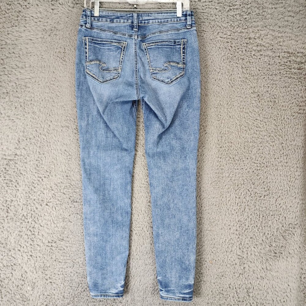 Silver Jeans Womens 30 Suki Medium Wash Stretch Mid Rise Skinny *Read* - Picture 10 of 15